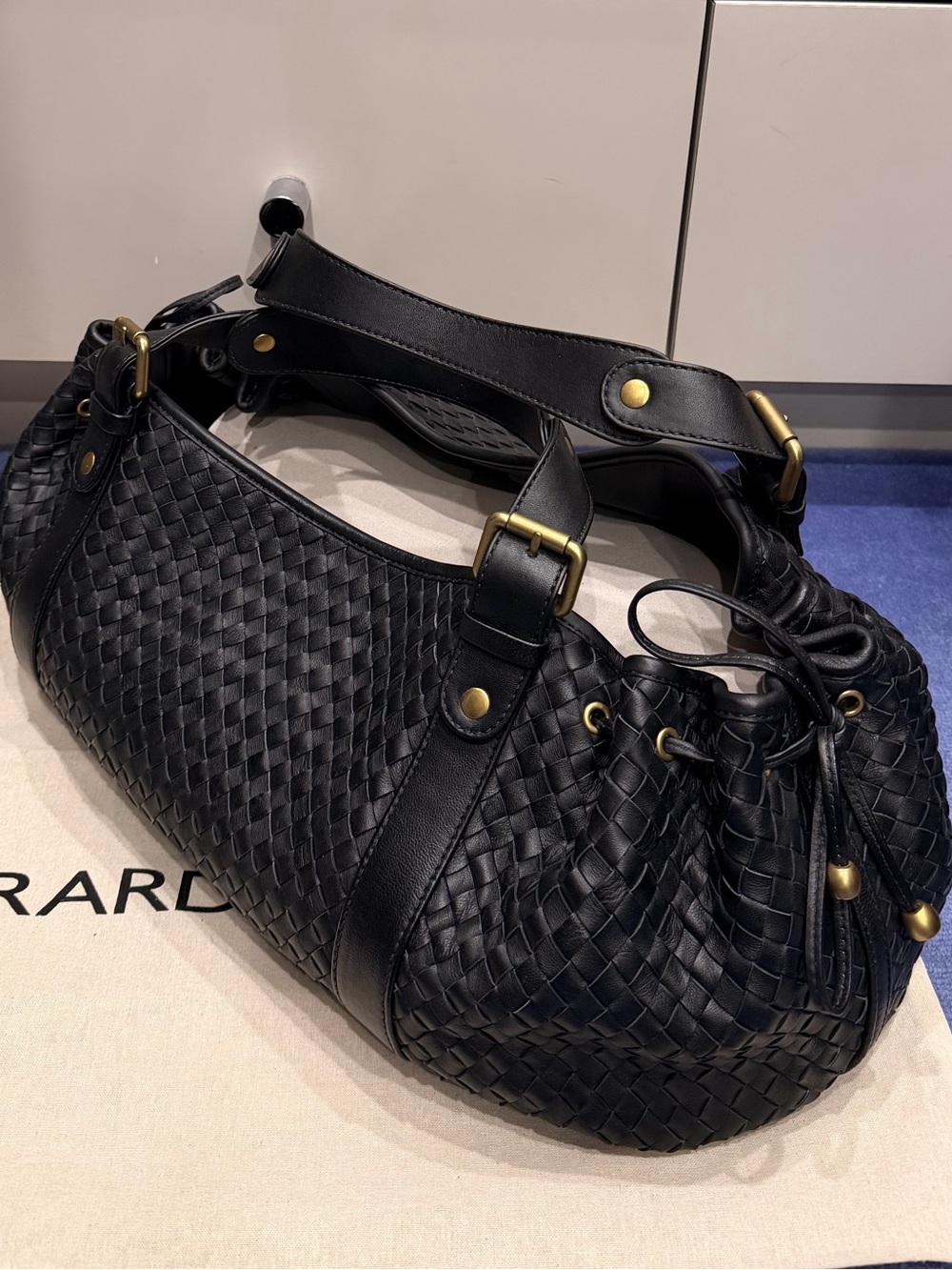 NWT. GERARD DAREL 24H Woven Leather Handbag - Picture 7 of 10
